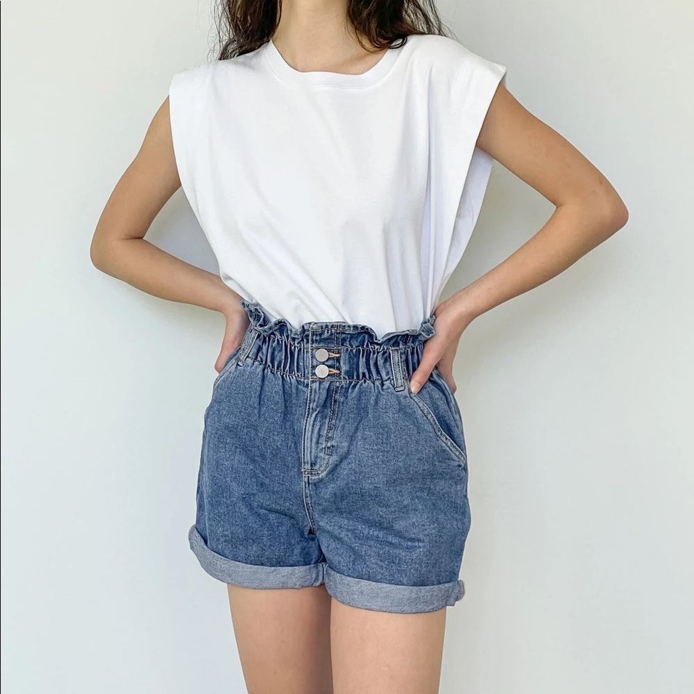 Oak+Fort Denim Paperbag Shorts